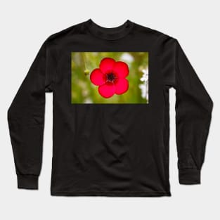 Scarlet Flax Flower Long Sleeve T-Shirt